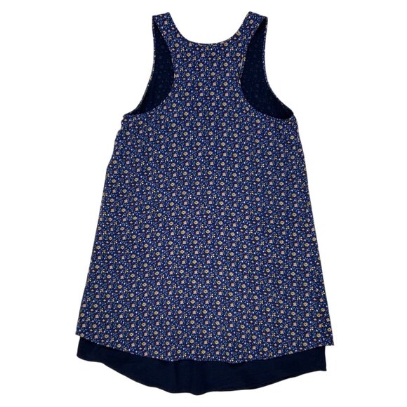 Tory Burch Silk Floral Slip Dress M Navy Blue Sleeveless Mini Scoop Neck Resort - Picture 9 of 10